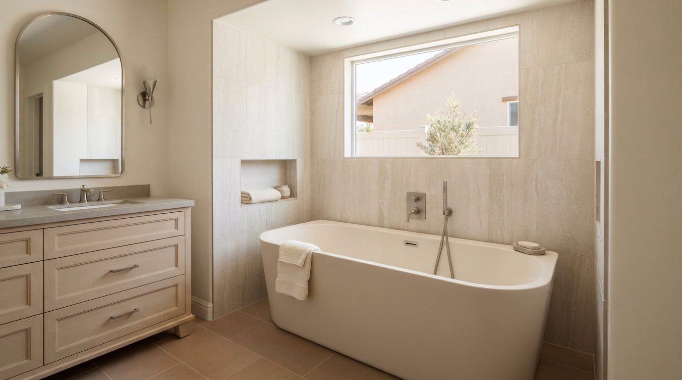 Bathtub Installation Bathroom Flooring in Riverside County.