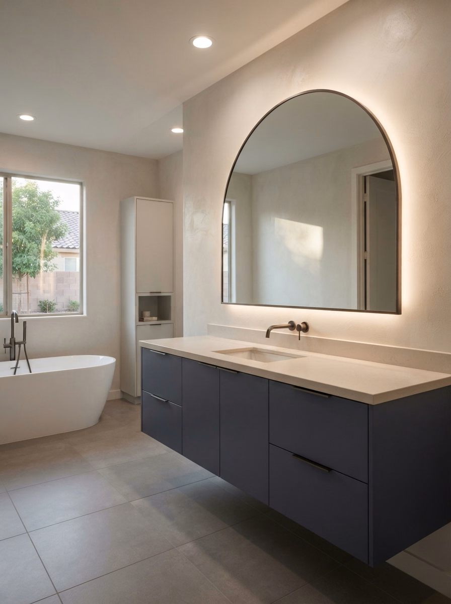 Bathroom lighting design solution in Riverside County.