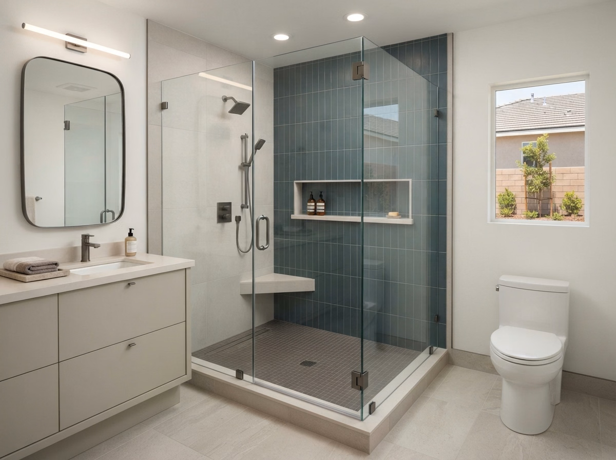 Bathroom remodel pricing table detail in Riverside County.