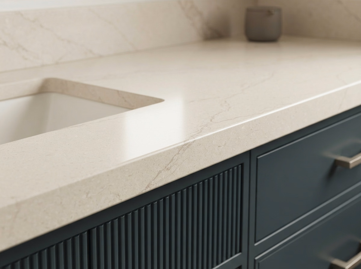 Quartz Vanity Installation | Riverside County Quartz Vanity Installation in Riverside County.