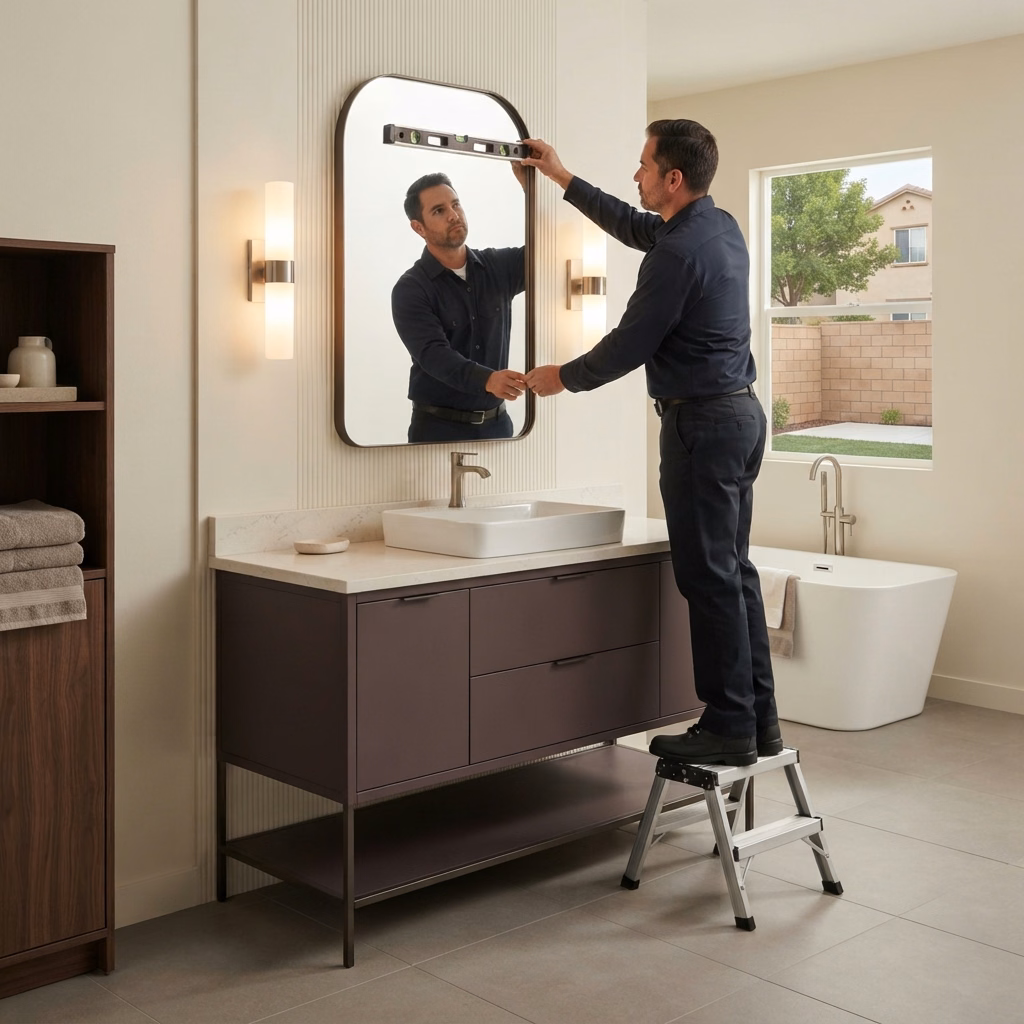 Whats Included Mirror Vanity Installation | Riverside County Whats Included Mirror Vanity Installation in Riverside County.