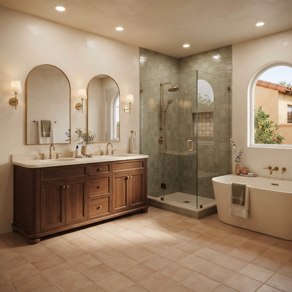 Mediterranean Bathroom in Riverside County.