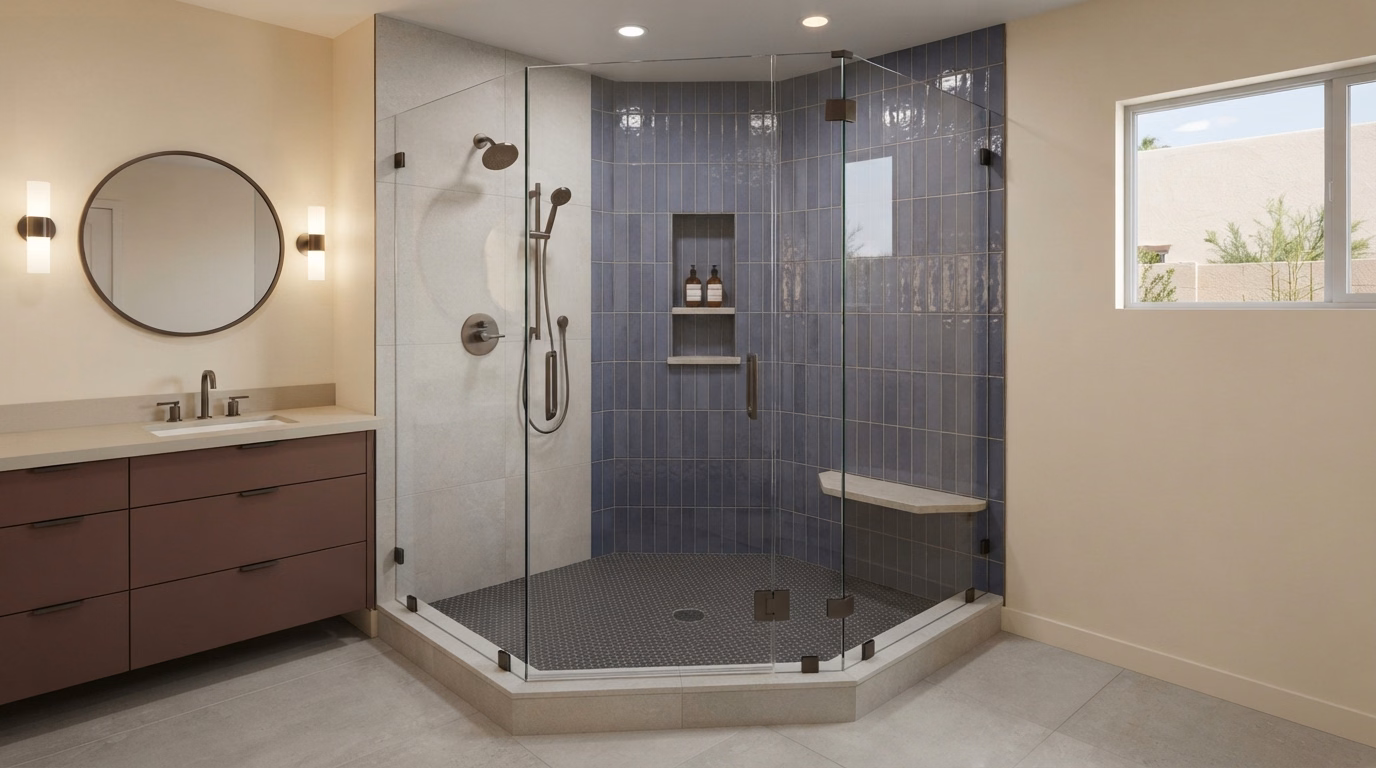 Tile Shower Remodel Example | Menifee, CA Tile shower remodel example