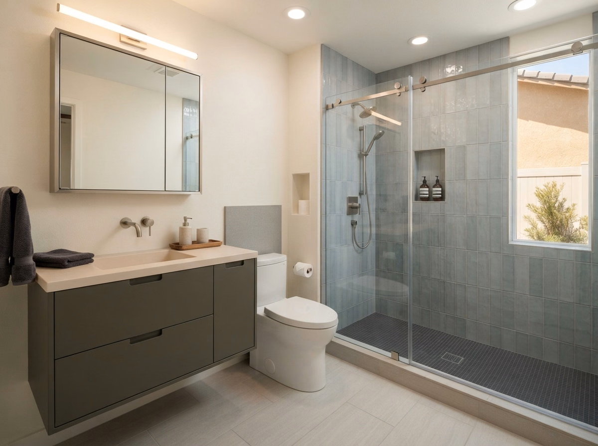 Small Bathroom Wildomar Ca in Riverside County.