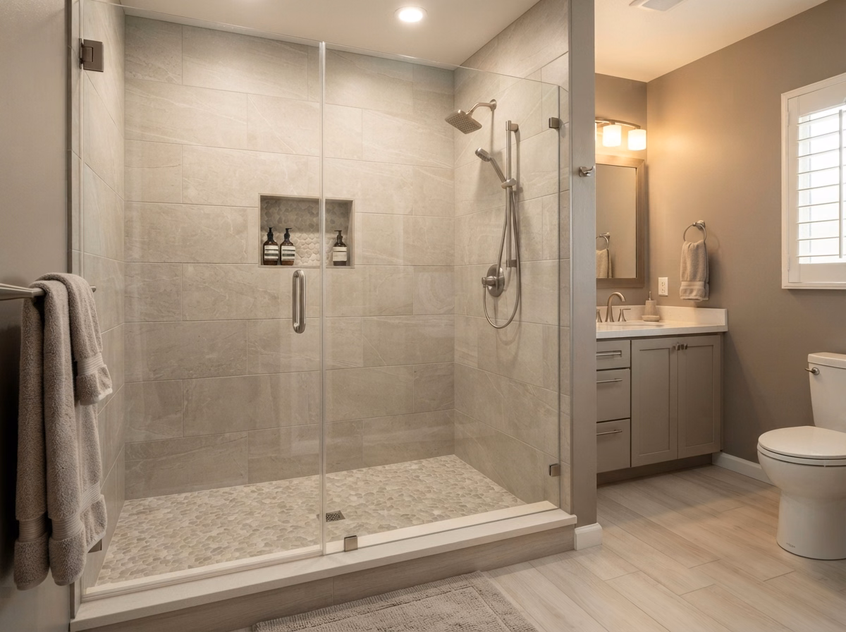 Tub-to-shower conversion service option in Riverside County.