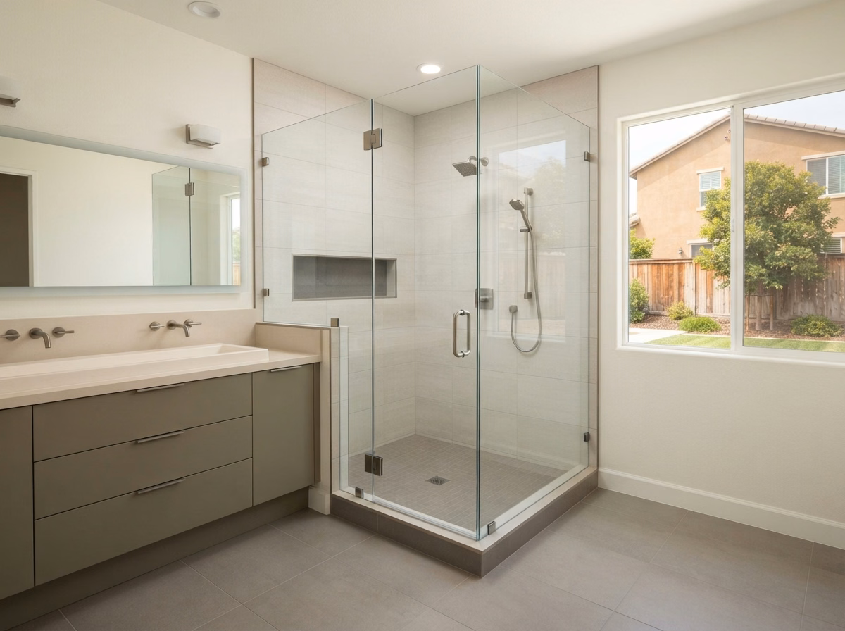 Frameless Glass Temecula Ca Shower Remodeling in Riverside County.