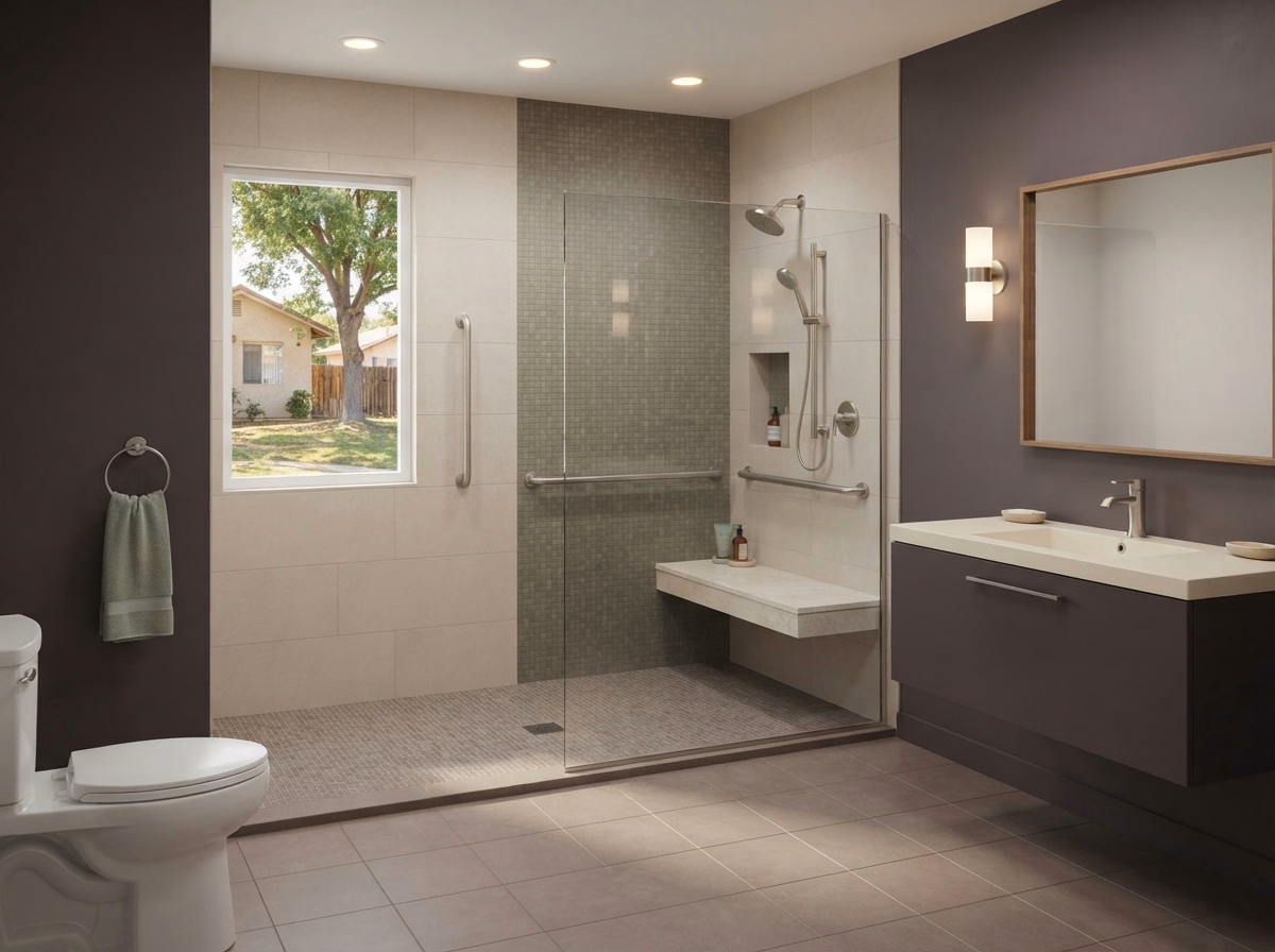 Our Accessibility and Low Threshold Shower Remodeling | Riverside County Our Accessibility and Low Threshold Shower Remodeling in Riverside County.