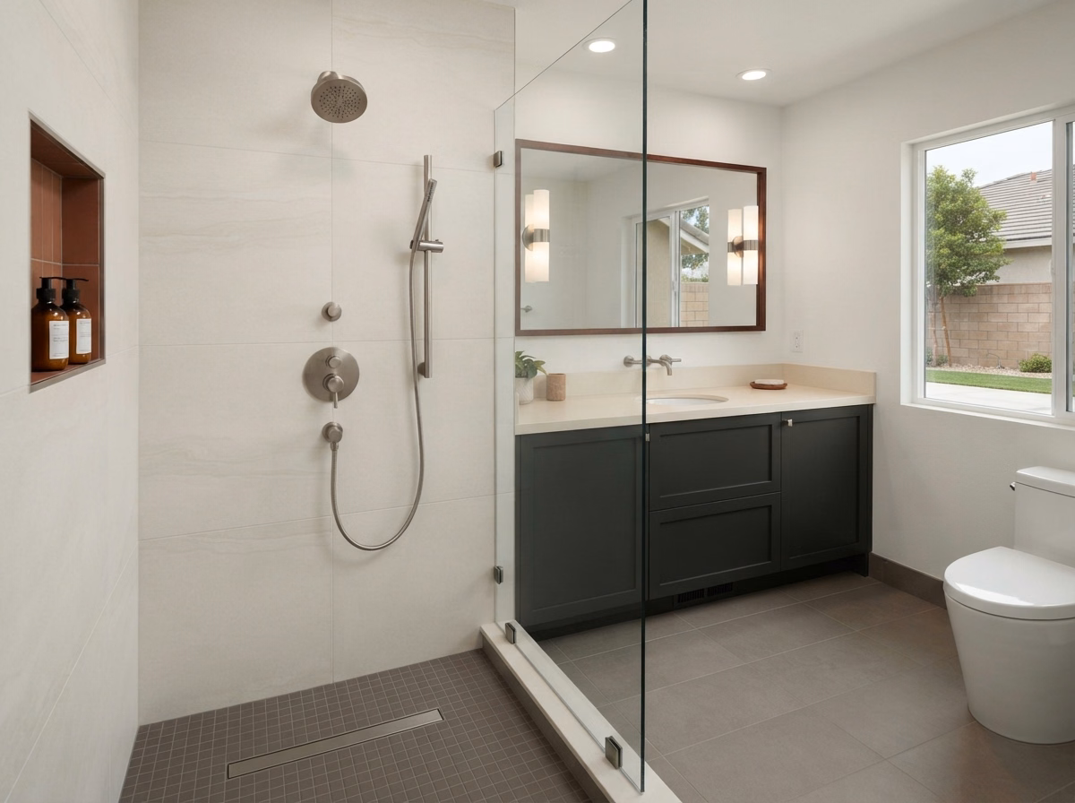 Our Plumbing and Fixture Shower Remodeling | Riverside County Our Plumbing and Fixture Shower Remodeling in Riverside County.