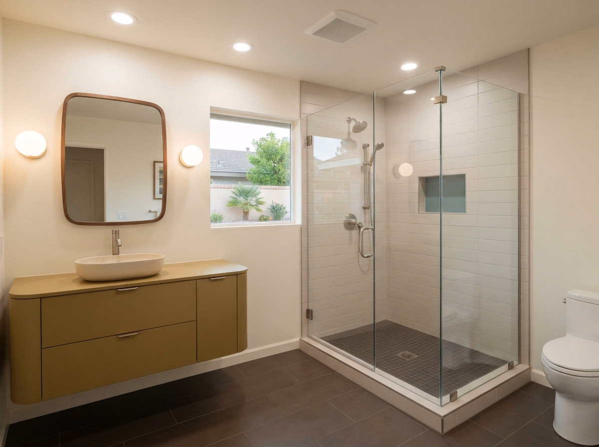 Our Shower Lighting Shower Remodeling | Riverside County Our Shower Lighting Shower Remodeling in Riverside County.