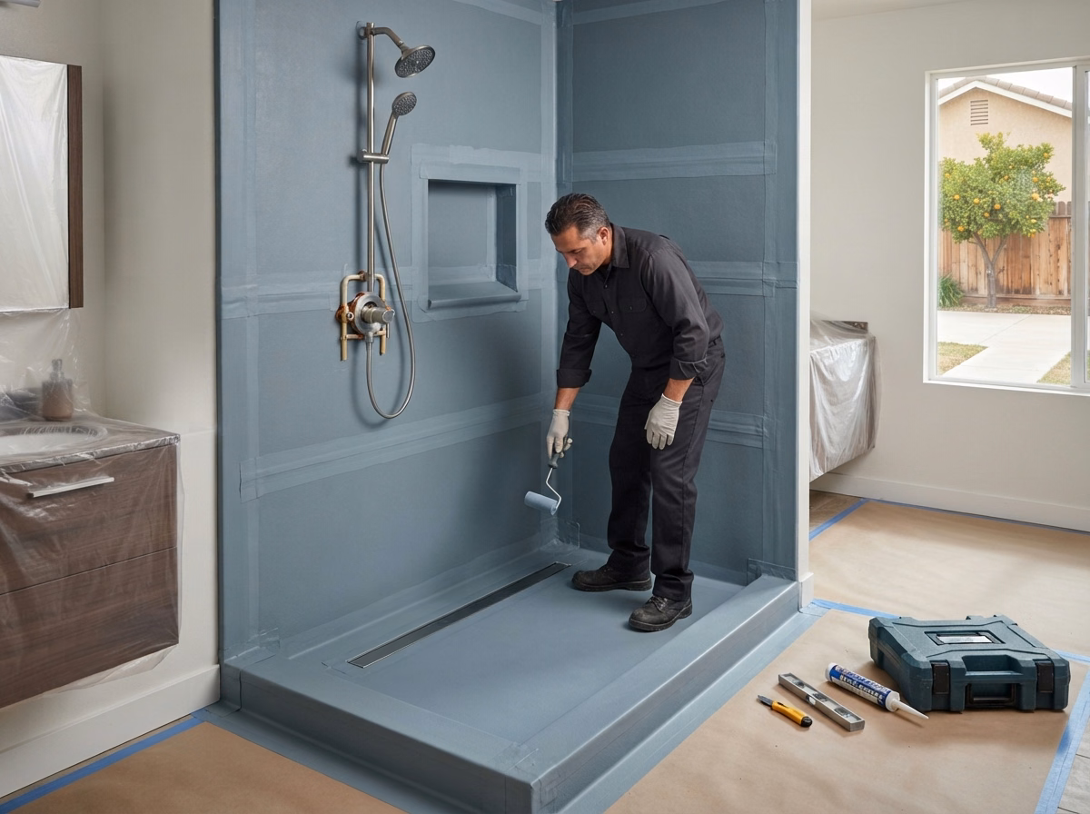 Our Waterproofing and Drainage Shower Remodeling | Riverside County Our Waterproofing and Drainage Shower Remodeling in Riverside County.