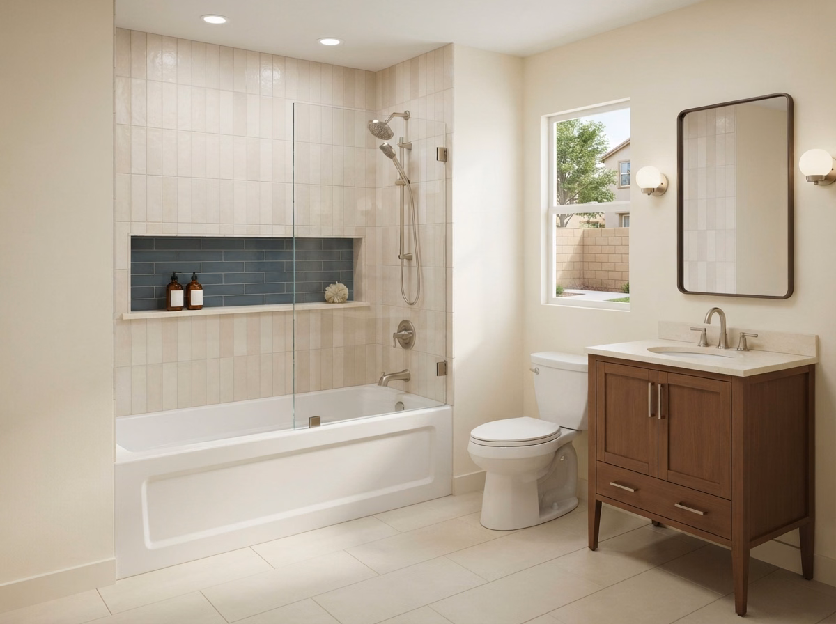 Alcove Bathtubs Shower to Tub Conversion | Riverside County Alcove Bathtubs Shower to Tub Conversion in Riverside County.