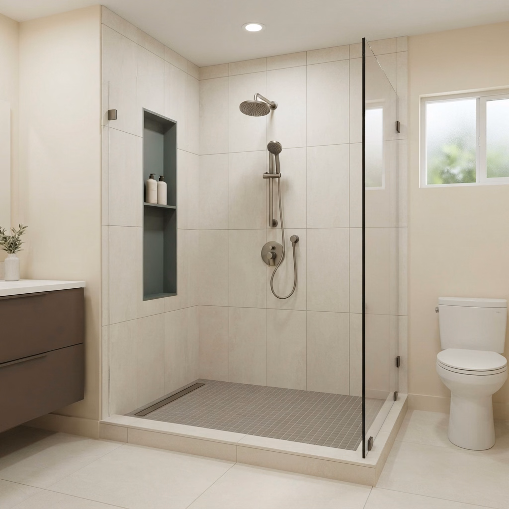 Compact bathroom project in Riverside County.