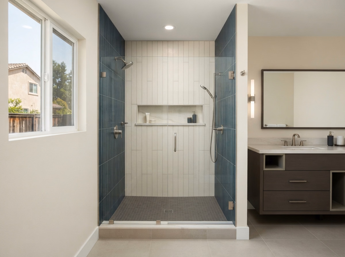 Tile Shower Surrounds Tub to Shower Conversion in Riverside County.