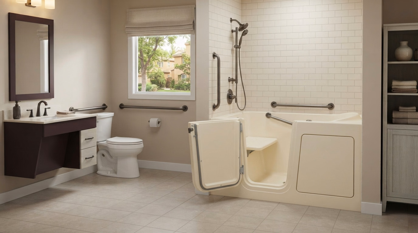 Wheelchair Accessible Tubs Walk in Tub Installation in Riverside County.